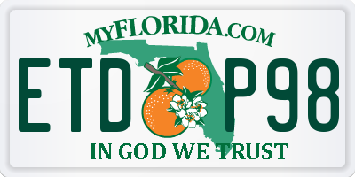 FL license plate ETDP98