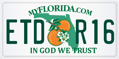 FL license plate ETDR16