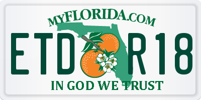 FL license plate ETDR18