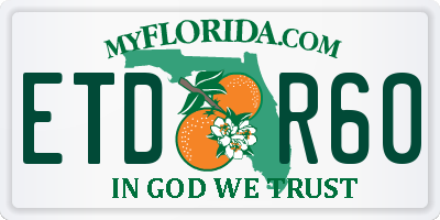 FL license plate ETDR60