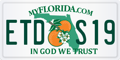 FL license plate ETDS19