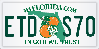 FL license plate ETDS70