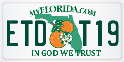 FL license plate ETDT19