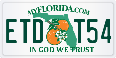 FL license plate ETDT54