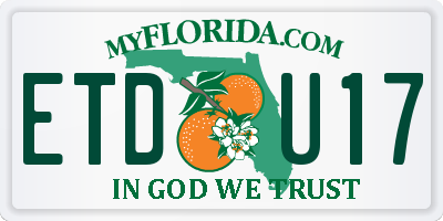 FL license plate ETDU17