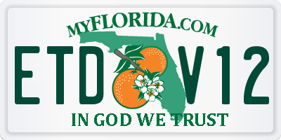 FL license plate ETDV12