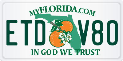 FL license plate ETDV80