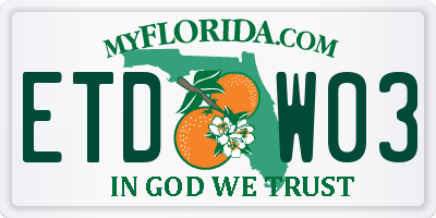 FL license plate ETDW03