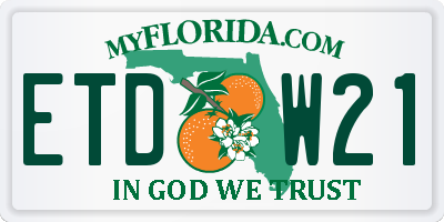 FL license plate ETDW21