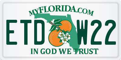 FL license plate ETDW22