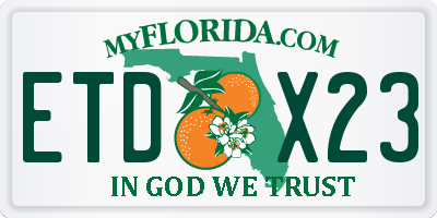 FL license plate ETDX23
