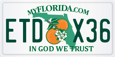 FL license plate ETDX36