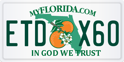 FL license plate ETDX60