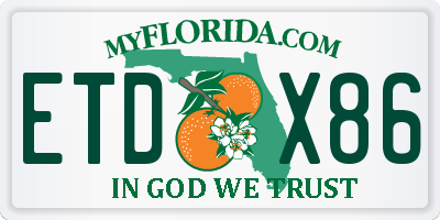 FL license plate ETDX86