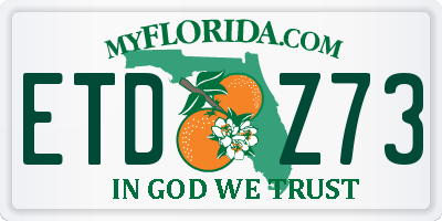 FL license plate ETDZ73