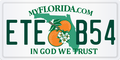 FL license plate ETEB54