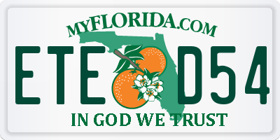 FL license plate ETED54