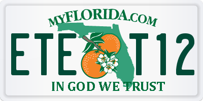 FL license plate ETET12