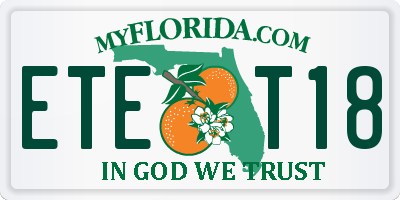 FL license plate ETET18