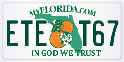 FL license plate ETET67