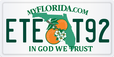 FL license plate ETET92