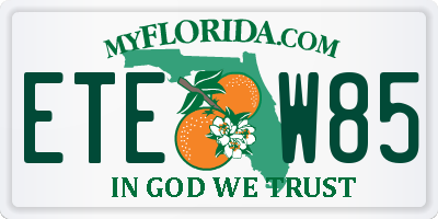FL license plate ETEW85