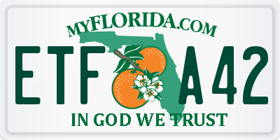 FL license plate ETFA42