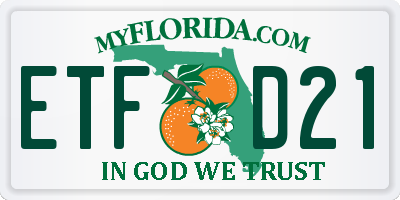 FL license plate ETFD21