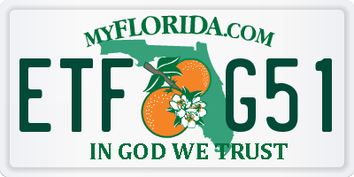 FL license plate ETFG51