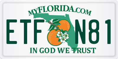 FL license plate ETFN81