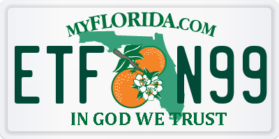 FL license plate ETFN99
