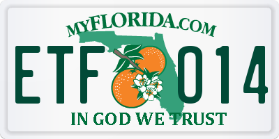 FL license plate ETFO14