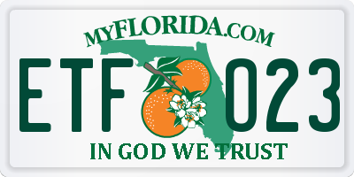 FL license plate ETFO23