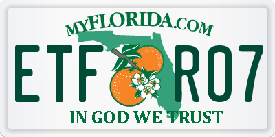 FL license plate ETFR07