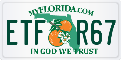 FL license plate ETFR67