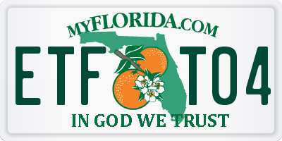 FL license plate ETFT04