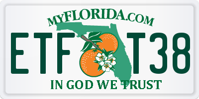 FL license plate ETFT38