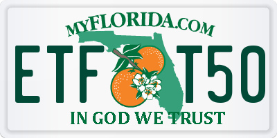 FL license plate ETFT50