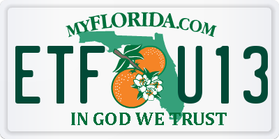 FL license plate ETFU13