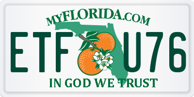 FL license plate ETFU76