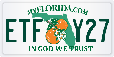 FL license plate ETFY27