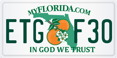 FL license plate ETGF30