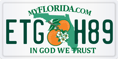 FL license plate ETGH89