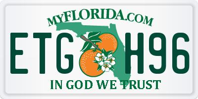 FL license plate ETGH96