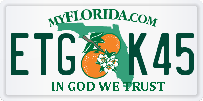 FL license plate ETGK45