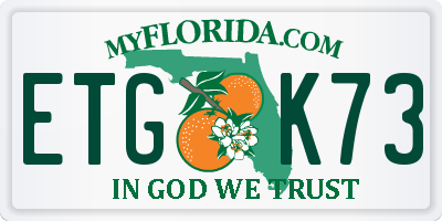 FL license plate ETGK73