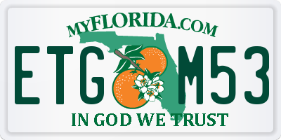 FL license plate ETGM53