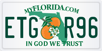FL license plate ETGR96