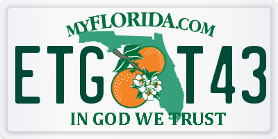 FL license plate ETGT43