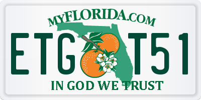 FL license plate ETGT51